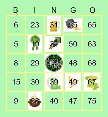 St. Patricks Day BLACKOUT Bingo Card