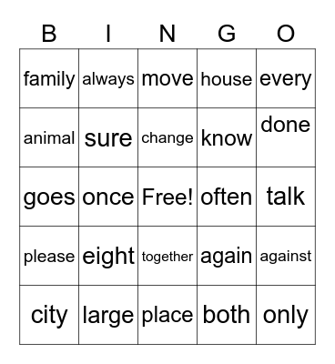 F-G2-U7-W2 Bingo Card