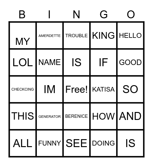 TRIAL Bingo Card