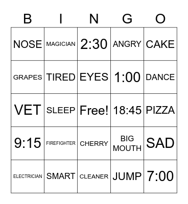 BINGO MIXED Bingo Card
