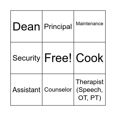 Career BINGO Card