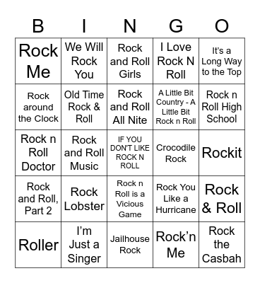 If You Don't Like Rock N Roll Bingo Card