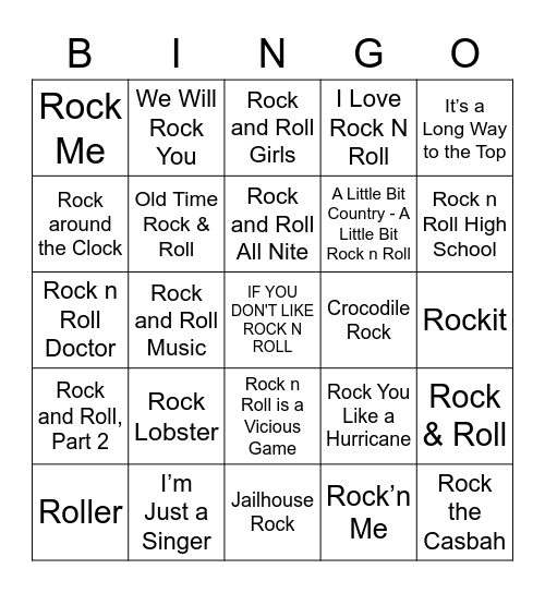 If You Don't Like Rock N Roll Bingo Card