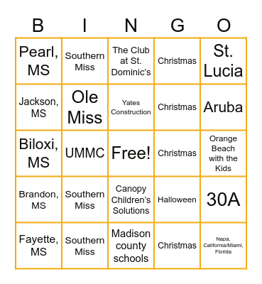 Touch A Truck 2022 Bingo Card