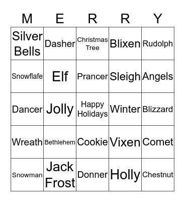 Christmas Bingo Card