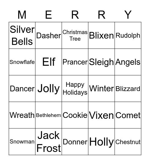 Christmas Bingo Card