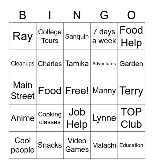 The Connection Bingo Card