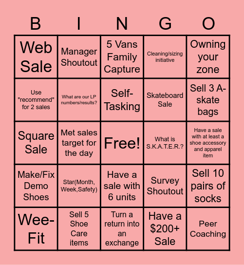 Cash Wrap Bingo Card