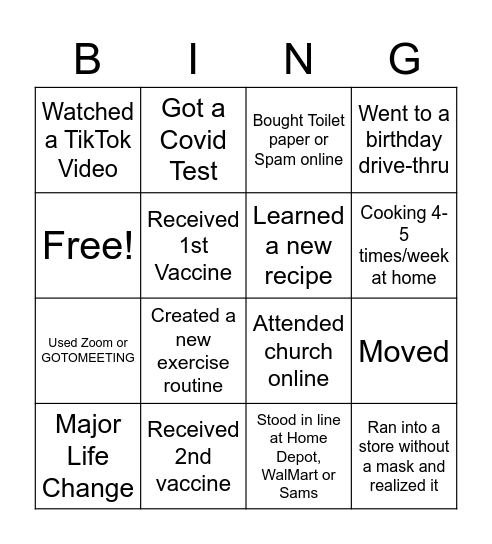 Woozhch'iid Bingo Card