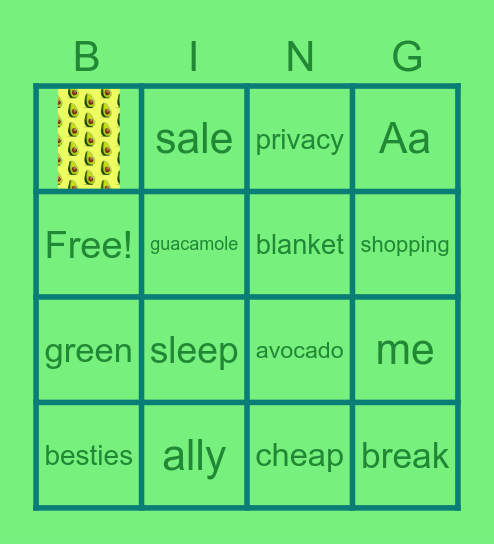 me Bingo Card