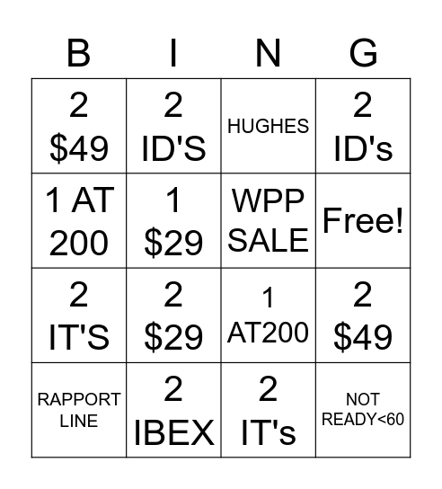 NPS BINGO Card