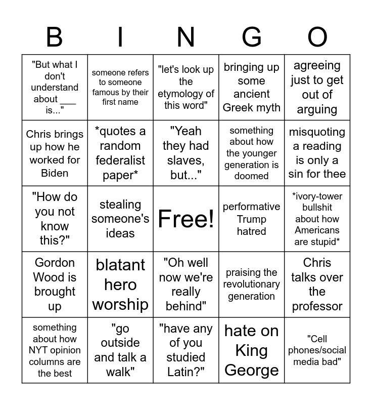 LEAD 402 Bingo Card