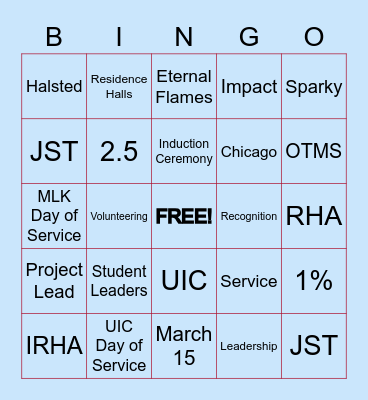 NRHH Bingo! Bingo Card