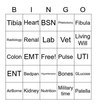 Thereputic Service 1 Bingo Card