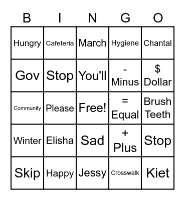Mrs. Bolaños- Renewal Week Sight Word Bingo Card