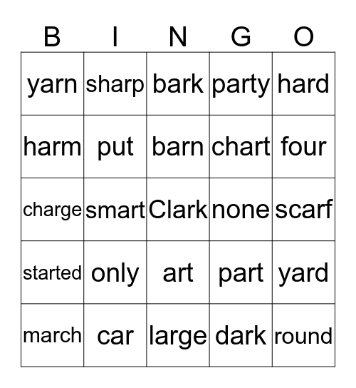 Sight Word Bingo - Unit 5, Week 1 Bingo Card