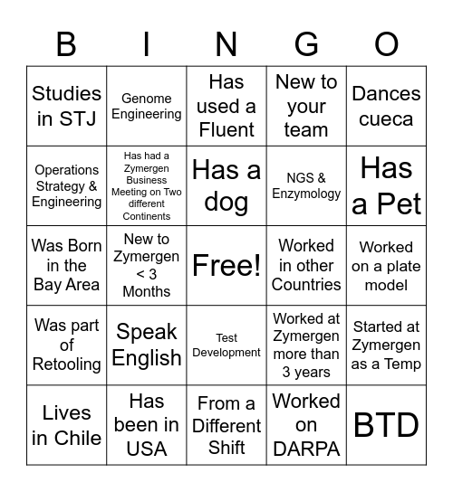 Introduce Yourself to Someone Bingo Card