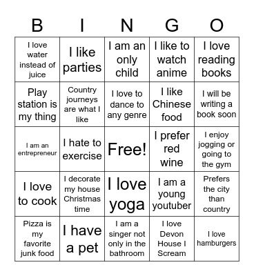 BINGO unwind Bingo Card