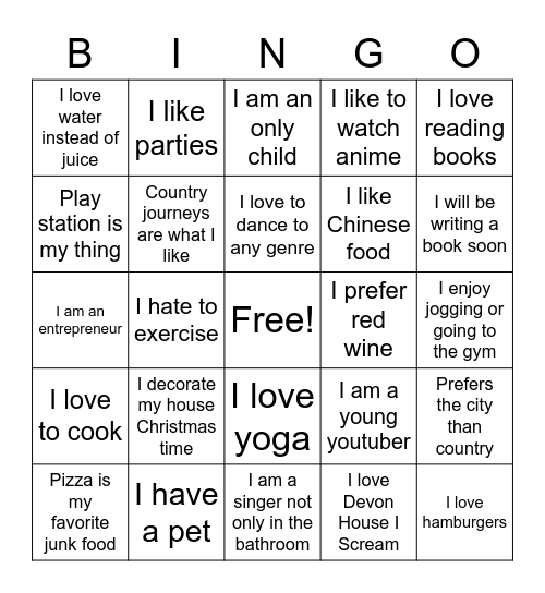 BINGO unwind Bingo Card