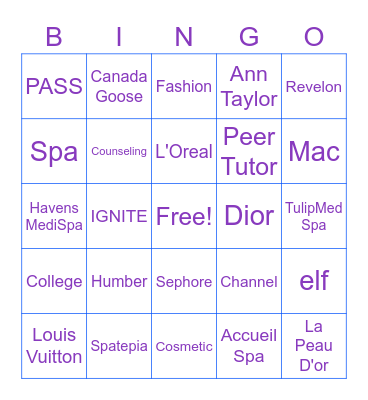 Brand & Company Hunt Bingo Card