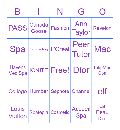 Brand & Company Hunt Bingo Card