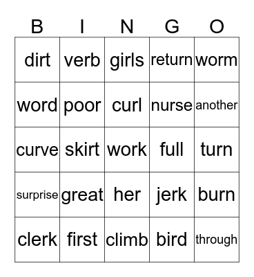 Sight Word Bingo - Unit 5, Week 2 Bingo Card