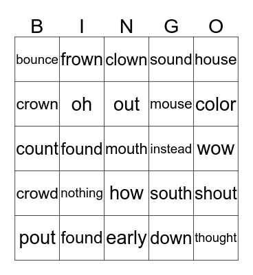 Sight Word Bingo - Unit 5, Week 4 Bingo Card