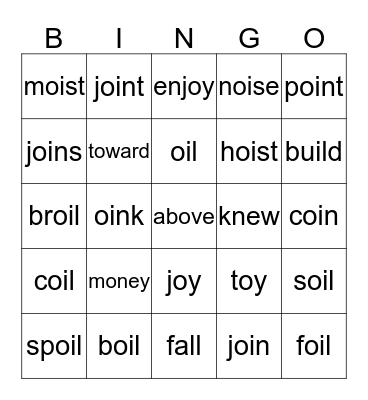Sight Word Bingo - Unit 5, Week 5 Bingo Card