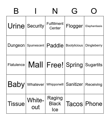 ICQA Bingo Card