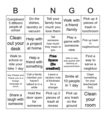 Spring into Action Bingo Card