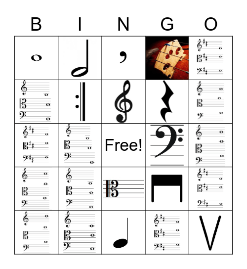 Orchestra Bingo Card
