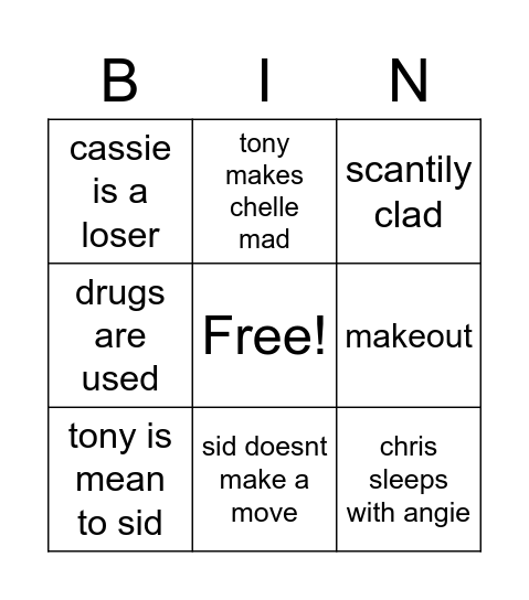 skins Bingo Card