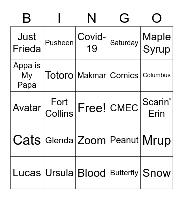 Mrup Bingo Card