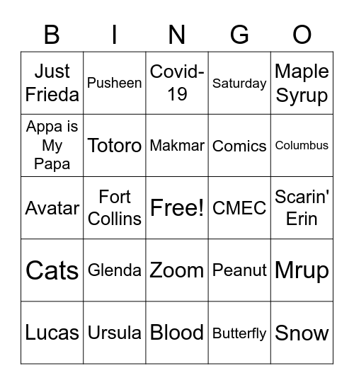 Mrup Bingo Card