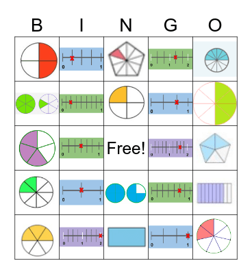 Fraction Bingo V3 Bingo Card