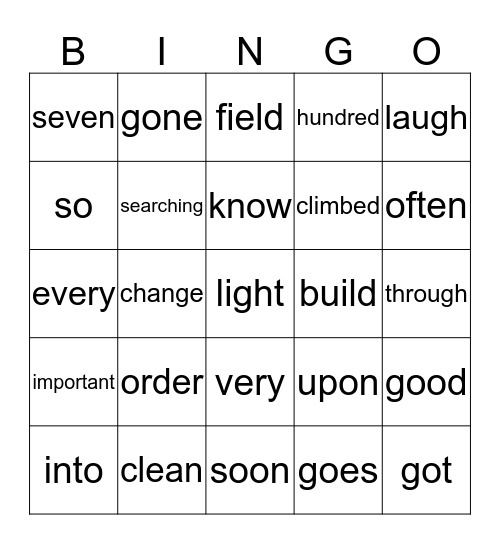 Unit 5 Bingo Card
