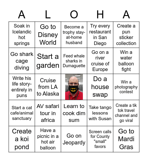 Retirement Bingo Card