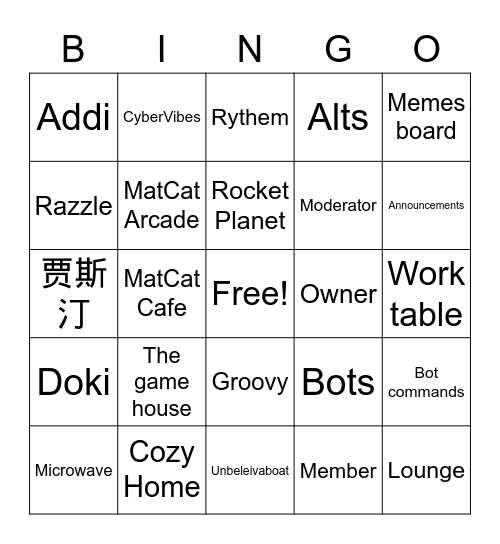 Discord Bingo Card