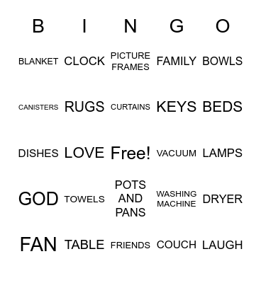 OUR 1ST HOUSE! Bingo Card