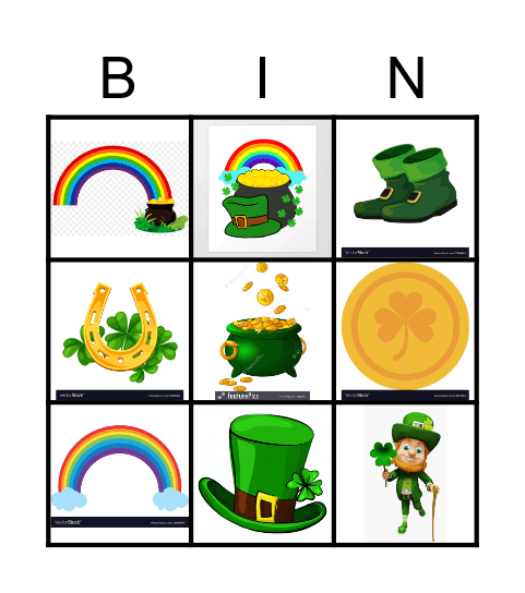 St. Patrick's for kids Bingo Card