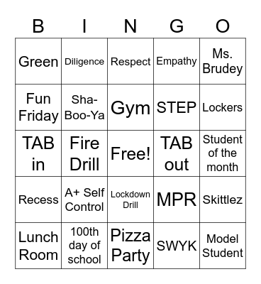 All Things Achieve Bingo Card