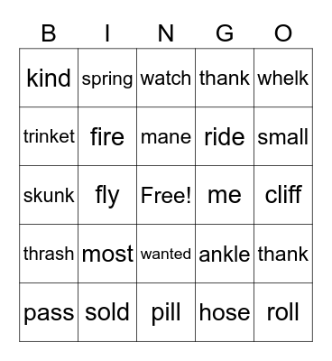 Review Bingo Card