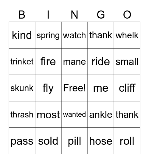 Review Bingo Card
