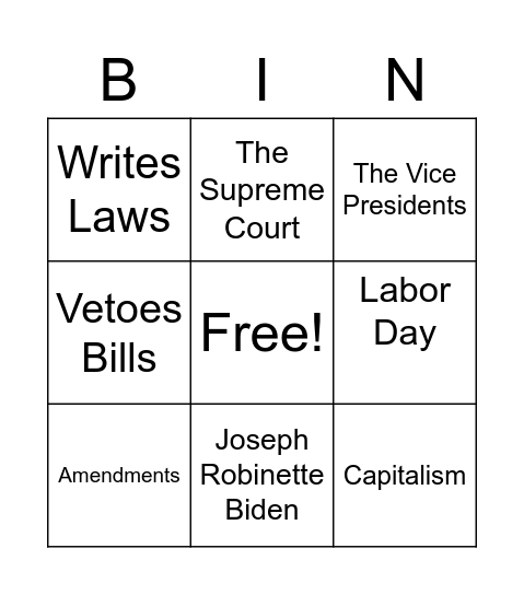 Civic Bingo 3 Bingo Card