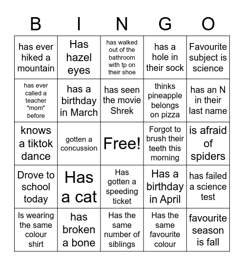 Find Someone Who... Bingo Card
