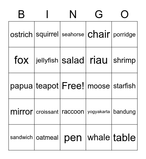 najla az zahra Bingo Card