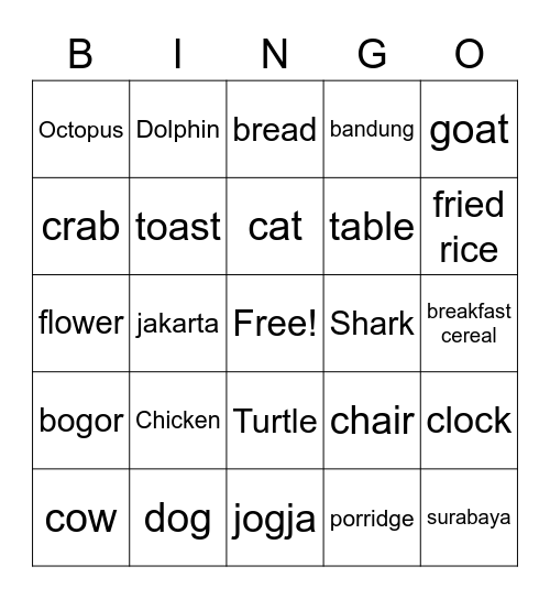 Atha carrisa xaviera Bingo Card