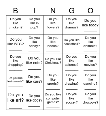Find Someone Who Bingo Card