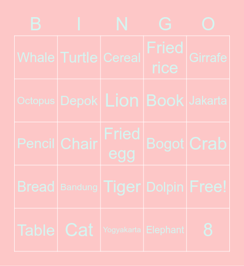 Laluna art fathira dwipa Bingo Card