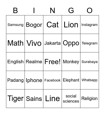 nayra puti syahara Bingo Card